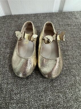The Children's Place Gold Butterfly Mary Jane Flats